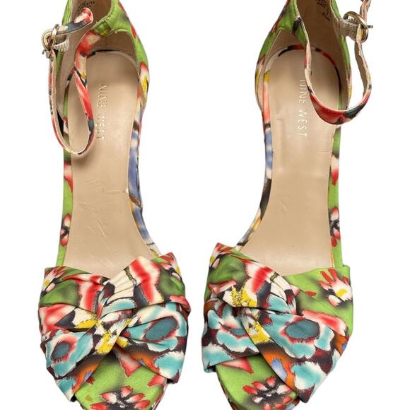 Nine West Letitgo floral STRAPPY Wedge Sandals - Picture 4 of 12